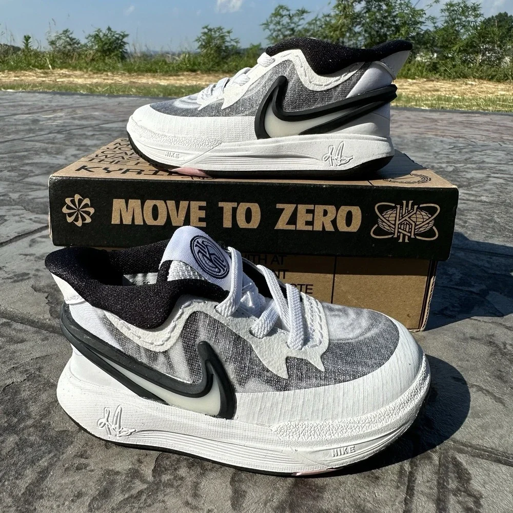 Size 5 Toddler - Kyrie 8 TD‎ Shoes White Black Pink DQ8081 101 Slip-on NEW - Picture 6 of 6